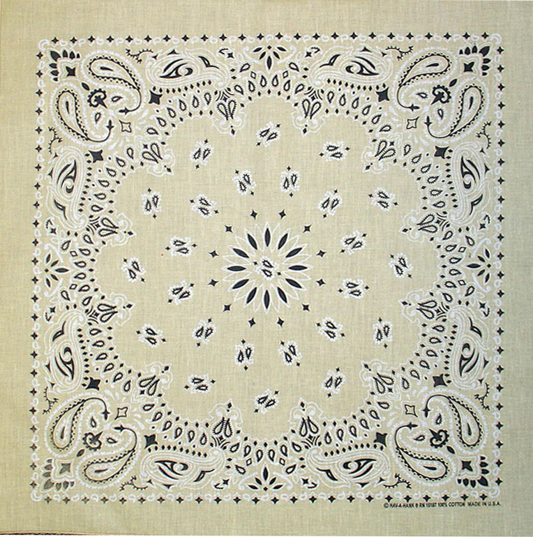 (image for) Bandanna Beige Paisley 22" x 22"